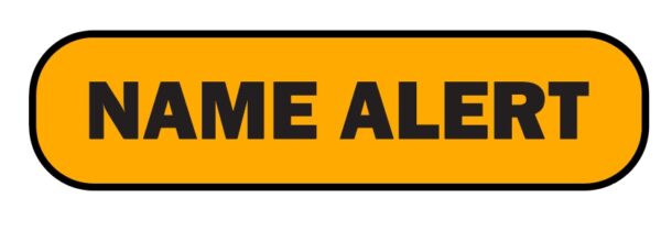 "Name Alert" Imprinted Label - Fluorescent Orange