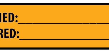 "OPENED" Imprinted Label - Fluorescent Orange