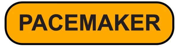 "PACEMAKER" Imprinted Label - Fluorescent Orange