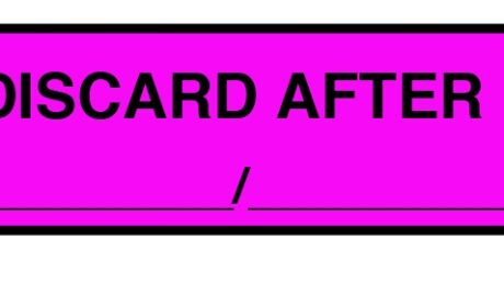 "DISCARD" Imprinted Label - Fluorescent Pink