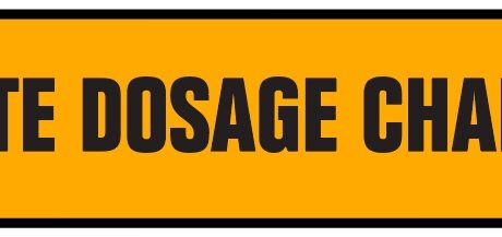 "NOTE DOSAGE CHANGE" Imprinted Label - Fluorescent Pink