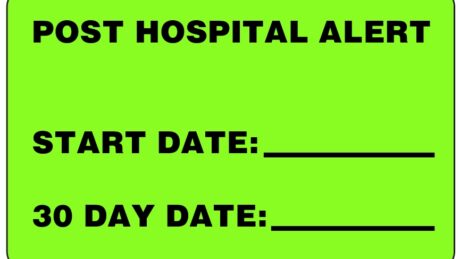 "POST HSP ALERT" Imprinted Label - Fluorescent Green