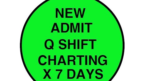 "NEW ADMIT" Imprinted Label - Fluorescent Green
