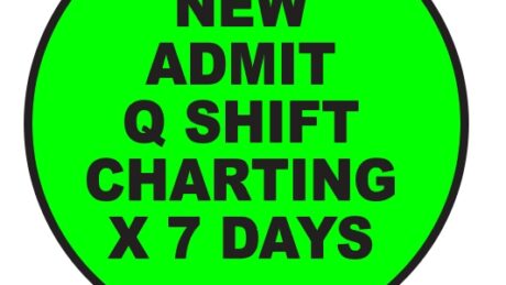 "NEW ADMIT" Imprinted Label - Fluorescent Green