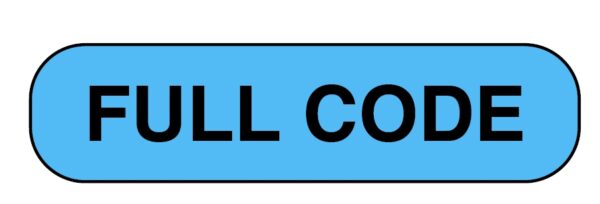 "FULL CODE" Imprinted Label - Blue