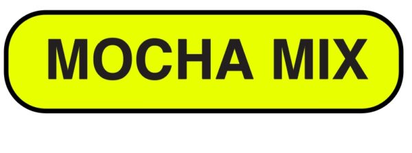 "MOCHA MIX" Imprinted Label - Fluorescent Yellow