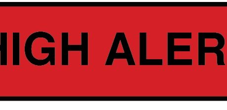 "HIGH ALERT" Imprinted Label - Red