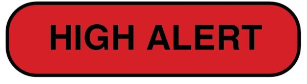 "HIGH ALERT" Imprinted Label - Red