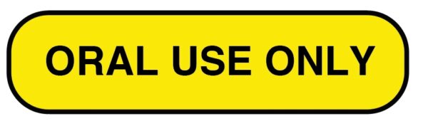 "ORAL USE ONLY" Imprinted Label - Yellow