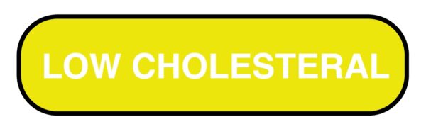 "LOW CHOLESTEROL" Reverse Imprinted Label - Yellow