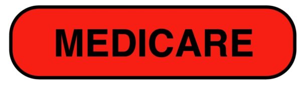 "MEDICARE" Imprinted Label - Red