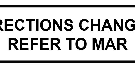 "DIRECTIONS CHANGED REFER TO MAR" Imprinted Label - White
