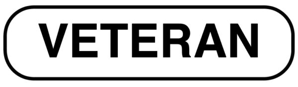 "VETERAN" Imprinted Label - White