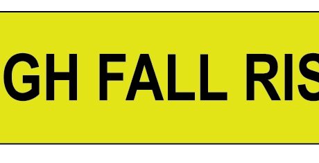 "HIGH FALL RISK" Imprinted Label - Yellow
