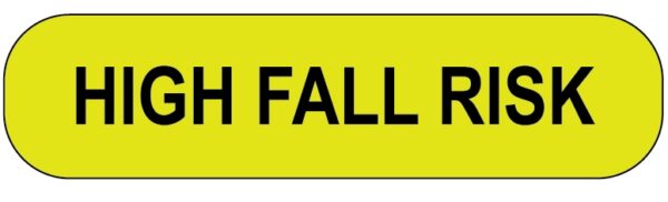 "HIGH FALL RISK" Imprinted Label - Yellow
