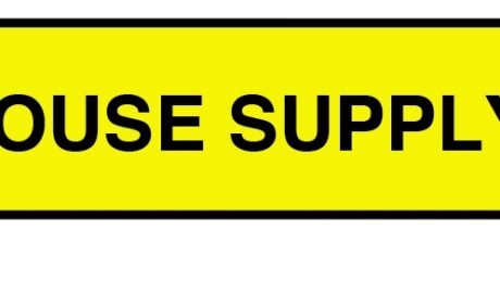 "HOUSE SUPPLY" Imprinted Label - Yellow