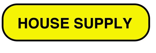 "HOUSE SUPPLY" Imprinted Label - Yellow
